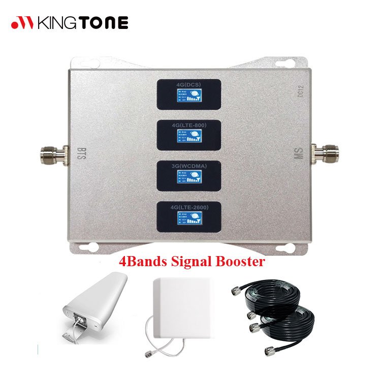 Kingtone Wholesale 2G 3G 4G Mobile Signal Booster Dual/Triple/Quad Band 800 1800 2100 2600mhz Cell Phone Repeater/Amplifier